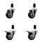 Service Caster 3'' Black Poly Swivel 1-3/8'' Expanding Stem Caster Set 2 Total Lock Brakes, 4PK SCC-EXTTL20S314-PPUB-BLK-2-S-2-138 - alternate 1